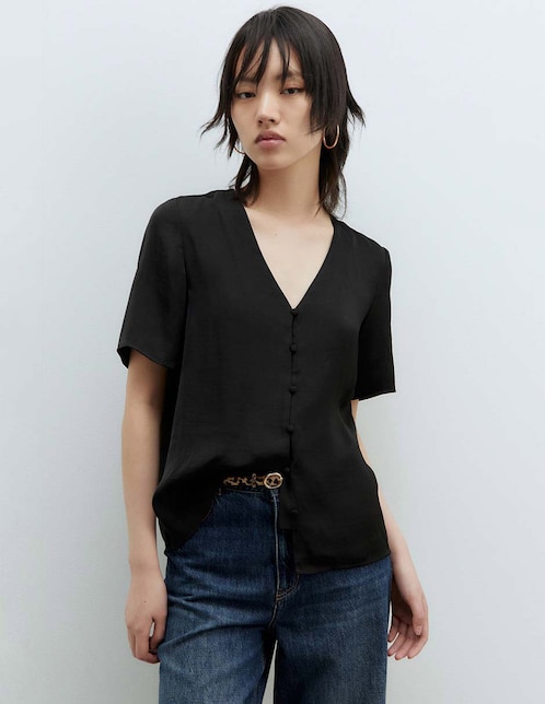 Blusa manga corta para mujer