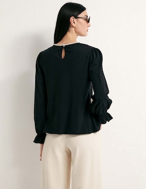 Camiseta Sfera cuello redondo manga larga de algodón