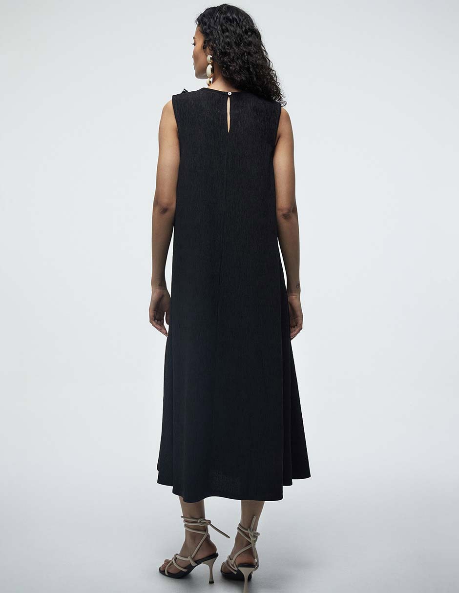 VESTIDO FLECOS ADORNO