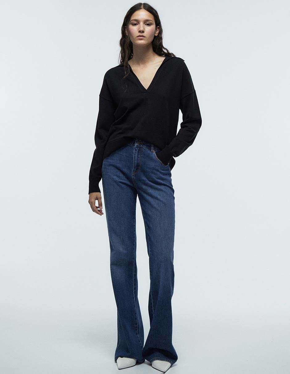 Jeans flare cintura para mujer 4