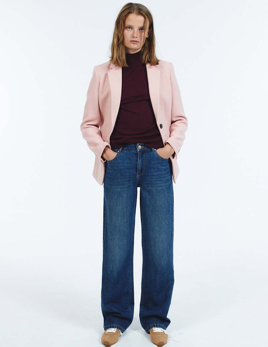 Jeans wide leg cintura para mujer 3