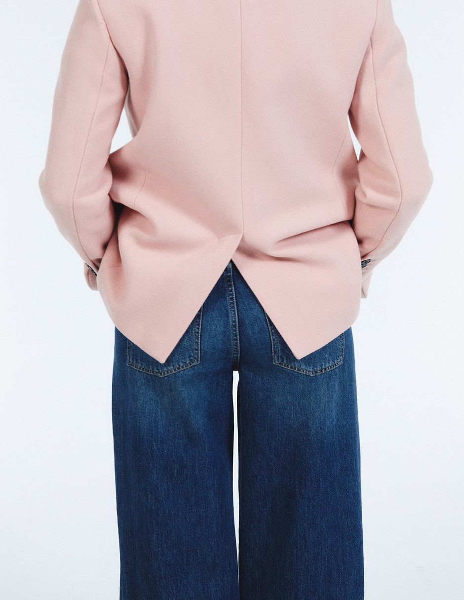Jeans wide leg cintura para mujer 4