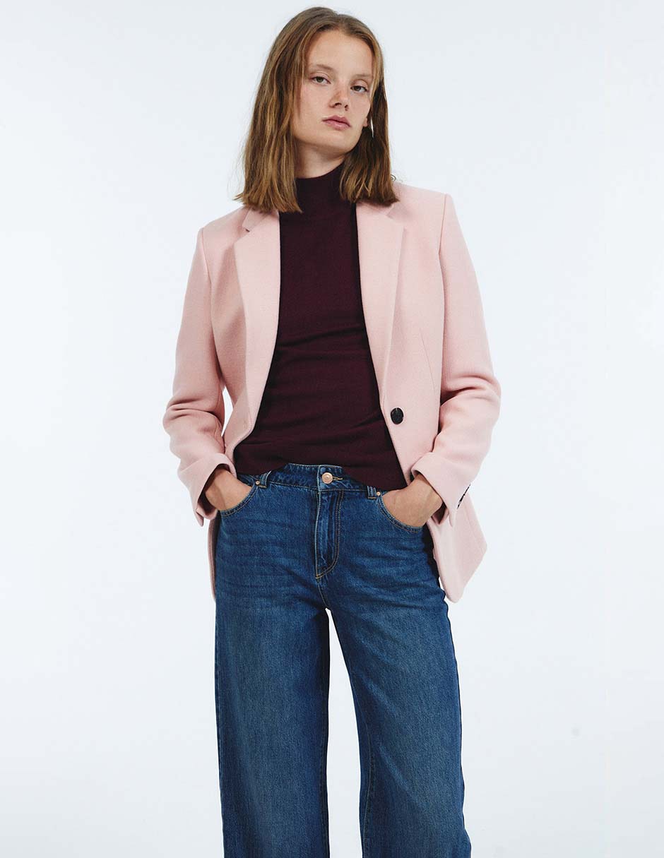 Jeans wide leg cintura para mujer 5