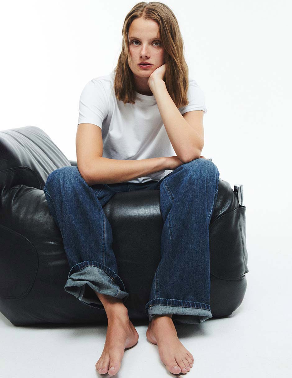 Jeans wide leg cintura para mujer 7