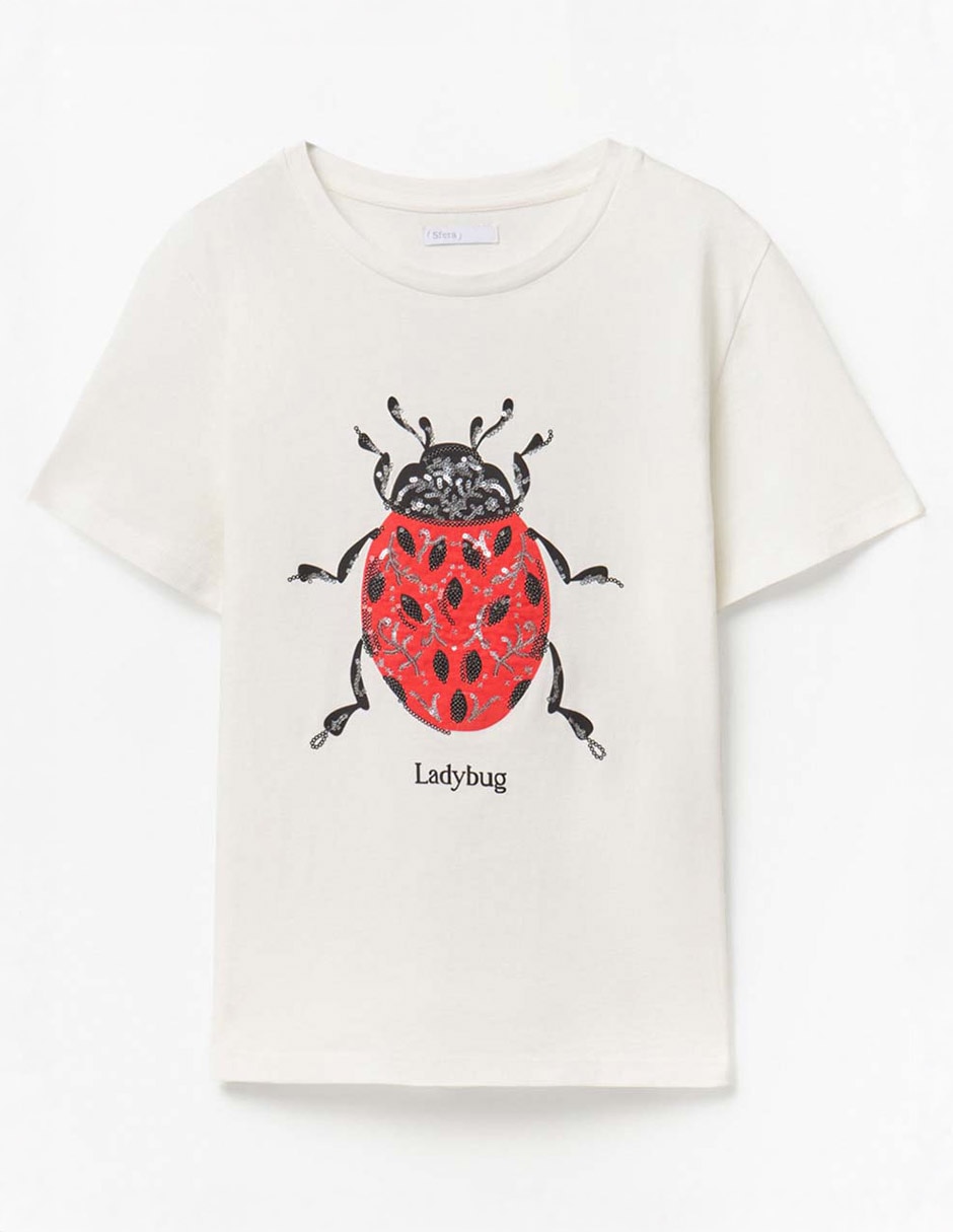 Camiseta cuello redondo manga corta de algodón 4
