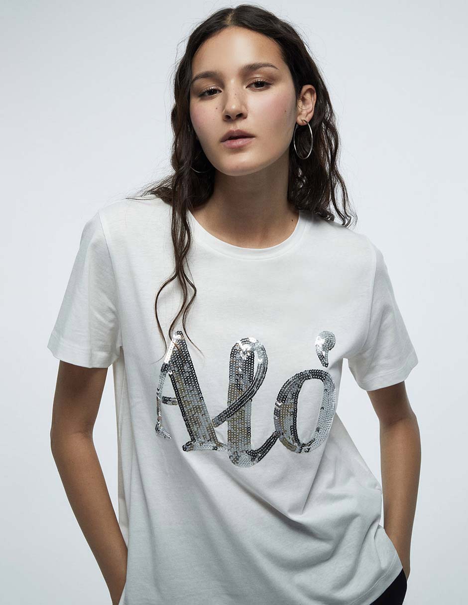 CAMISETA LENTEJUELAS GRÁFICO