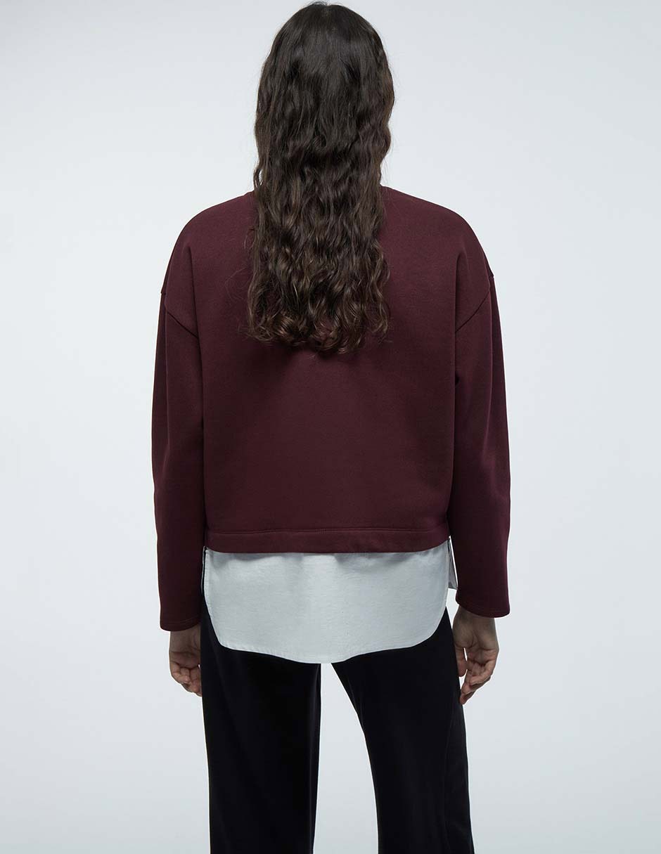 Sudadera con efecto doble prenda para mujer 2