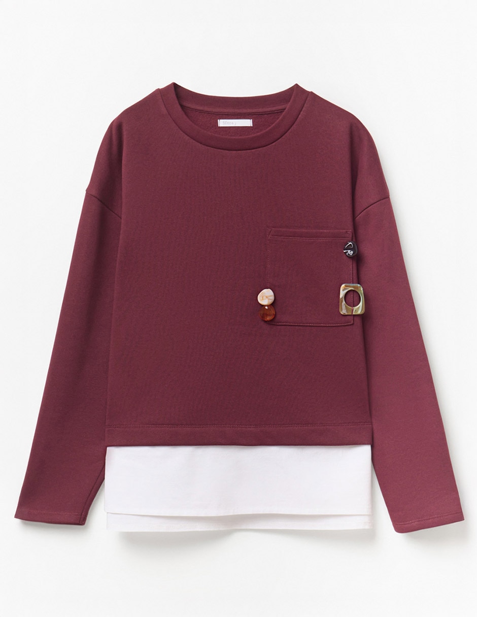 Sudadera con efecto doble prenda para mujer 4