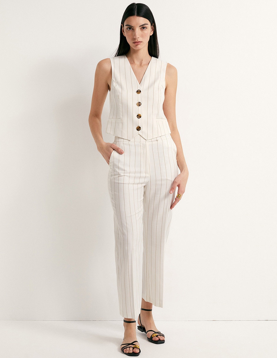 Pantalón de vestir straight para mujer Pantalón de vestir straight para mujer