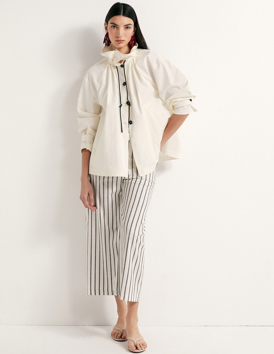 Pantalón capri recto para mujer
