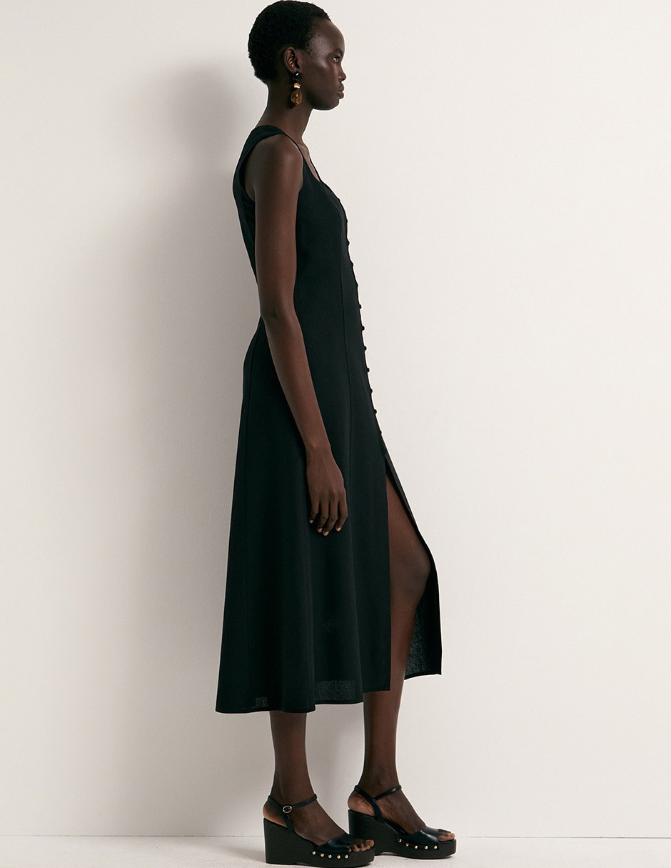 VESTIDO BOTONES LINO