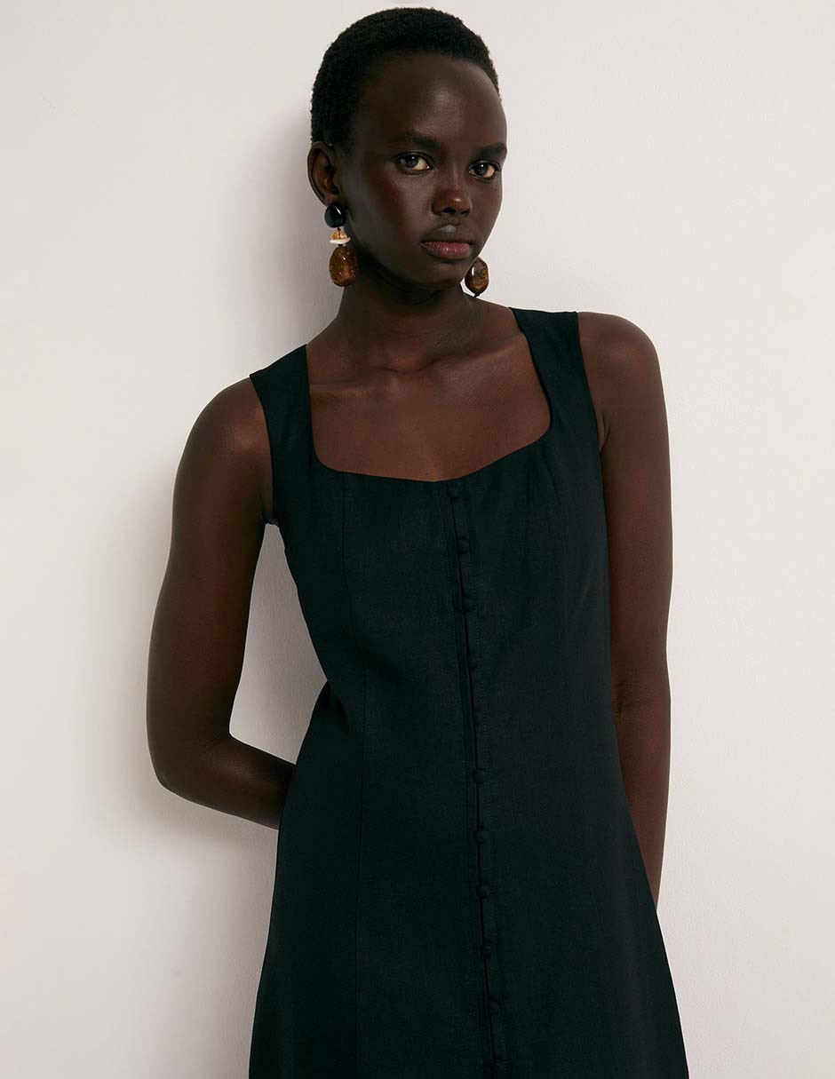 VESTIDO BOTONES LINO