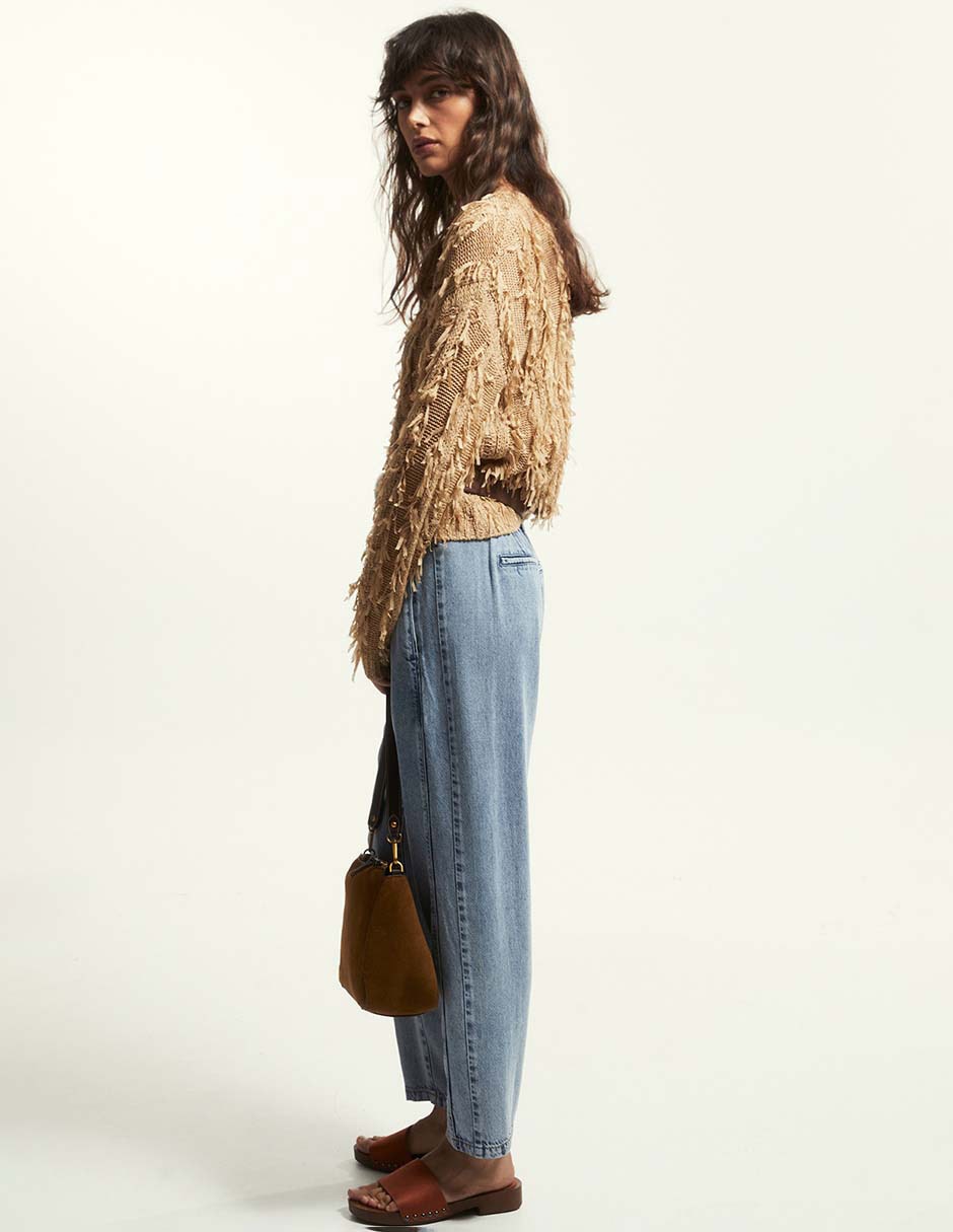 Jeans chino wide leg cintura Sfera
